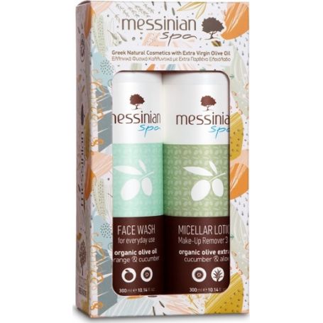 Messinian Spa Promo Face Wash Αγγούρι-Πορτοκάλι 300ml & Micellar Lotion Make-up Remover 3 in 1 Αγγούρι-Αλόη 300ml