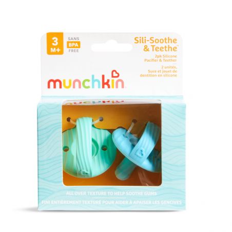 Munchkin Sili-Soothe & Teethe 2τμχ Μπλέ/Πράσσινο 3+