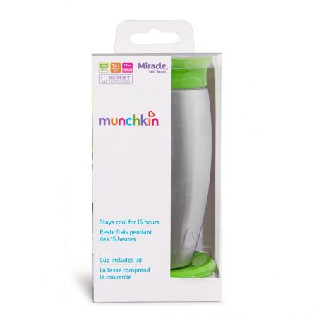 Munchkin Miracle Stainless Steel 360° Sippy Cup Green 296ml