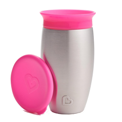 Munchkin Miracle Stainless Steel 360° Sippy Cup Pink 296ml - Munchkin