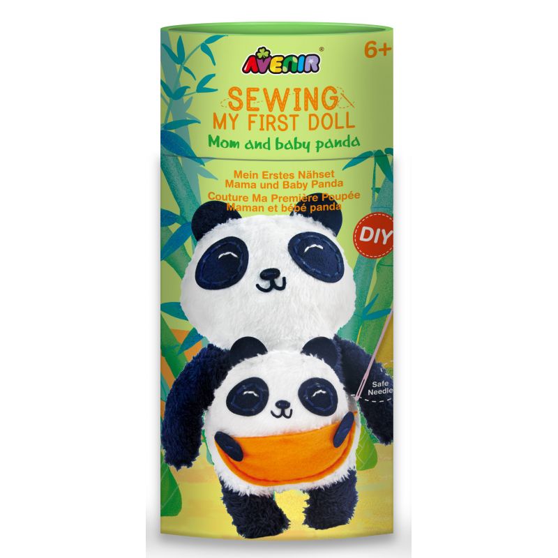 Avenir Sewing Doll Panda And Baby 6+