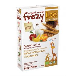 Frezyderm Frezylac Βιολογική Βρεφική Κρέμα Δημητριακά Με Γάλα & Φρούτα Μήλο-Μπανάνα-Πορτοκάλι 200gr - Frezyderm