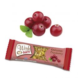 Wish Bars Cranberry Φυσική Μπάρα Ενέργειας με Κράνμπερι 25g - Wish