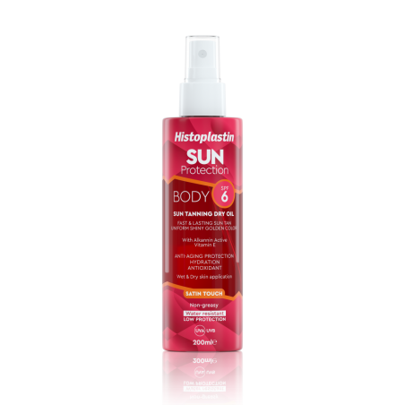 Heremco Histoplastin Sun Protection Body Sun Tanning Dry Oil SPF6 200ml ,Αντηλιακό Ξηρό Λάδι Σώματος με SPF6