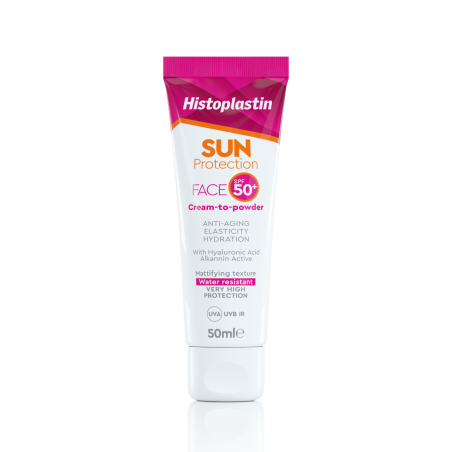 Heremco Histoplastin Sun Protection Face Cream To Powder SPF50+ Αντηλιακή Κρέμα Προσώπου Χωρίς Χρώμα 50ml