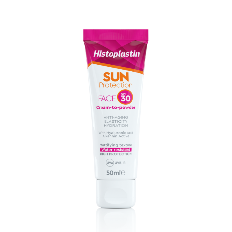 Heremco Histoplastin Sun Protection Face Cream To Powder SPF30+ Αντηλιακή Κρέμα Προσώπου Χωρίς Χρώμα 50ml