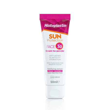Heremco Histoplastin Sun Protection Face Cream To Powder SPF30+ Αντηλιακή Κρέμα Προσώπου Χωρίς Χρώμα 50ml