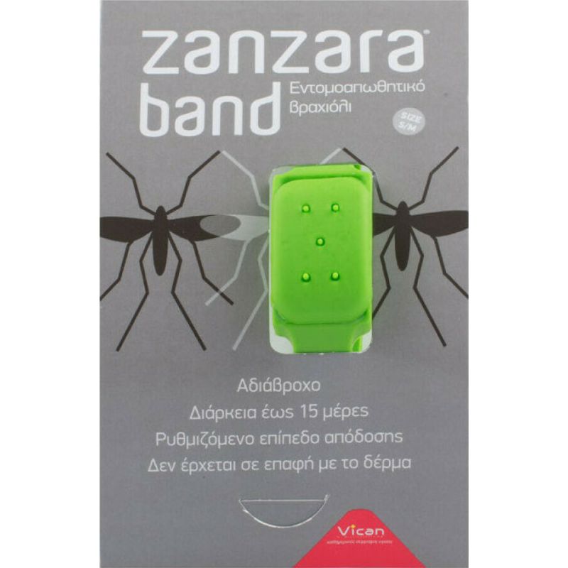 Vican Zanzara Band Εντομοαπωθητικό Βραχιόλι (S/M) Green