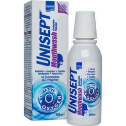 Intermed Unisept Mouthwash με Αντιμικροβιακή, Καθαριστική, Επουλωτική & Ανακουφιστική Δράση 250ml - Intermed