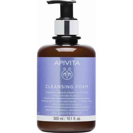 Apivita Cleansing Κρεμώδης Αφρός Καθαρισμού με Ελιά & Λεβάντα 300ml